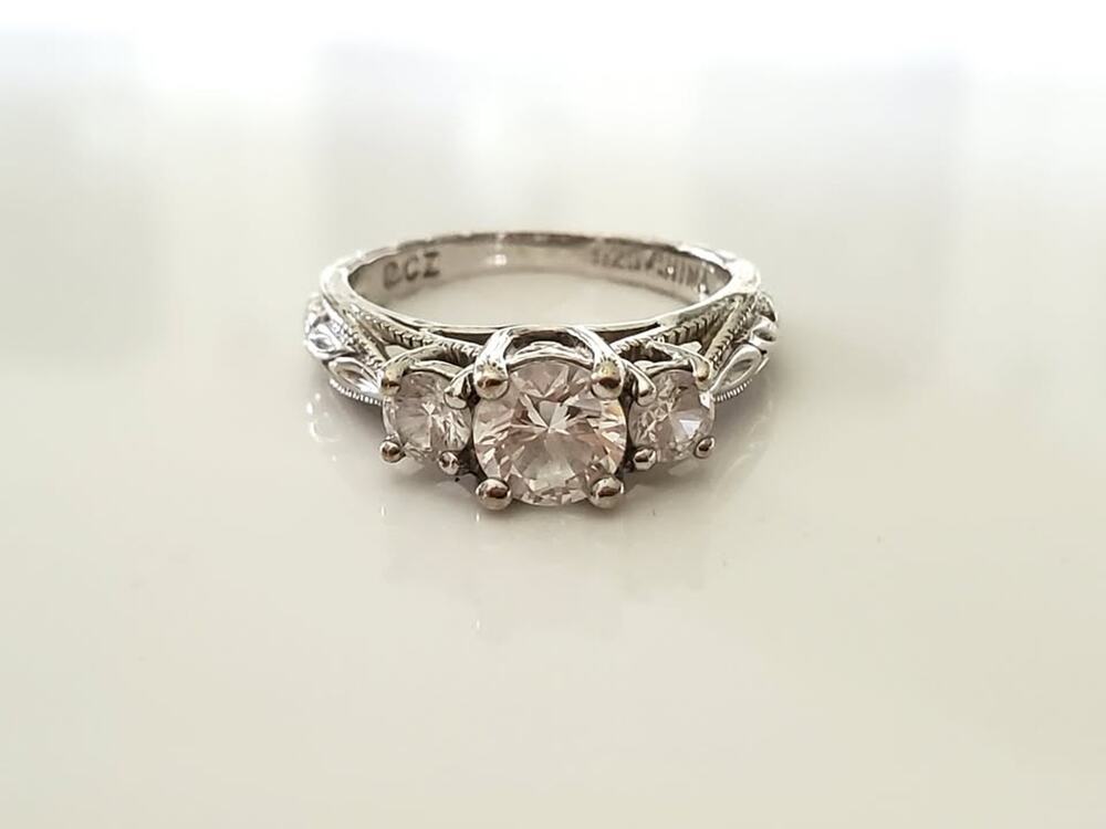 Ross Simons 3 Crystal Zirconia Sterling Silver Ring